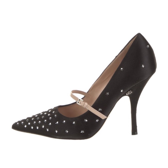 Gucci Satin Embellished Pumps
